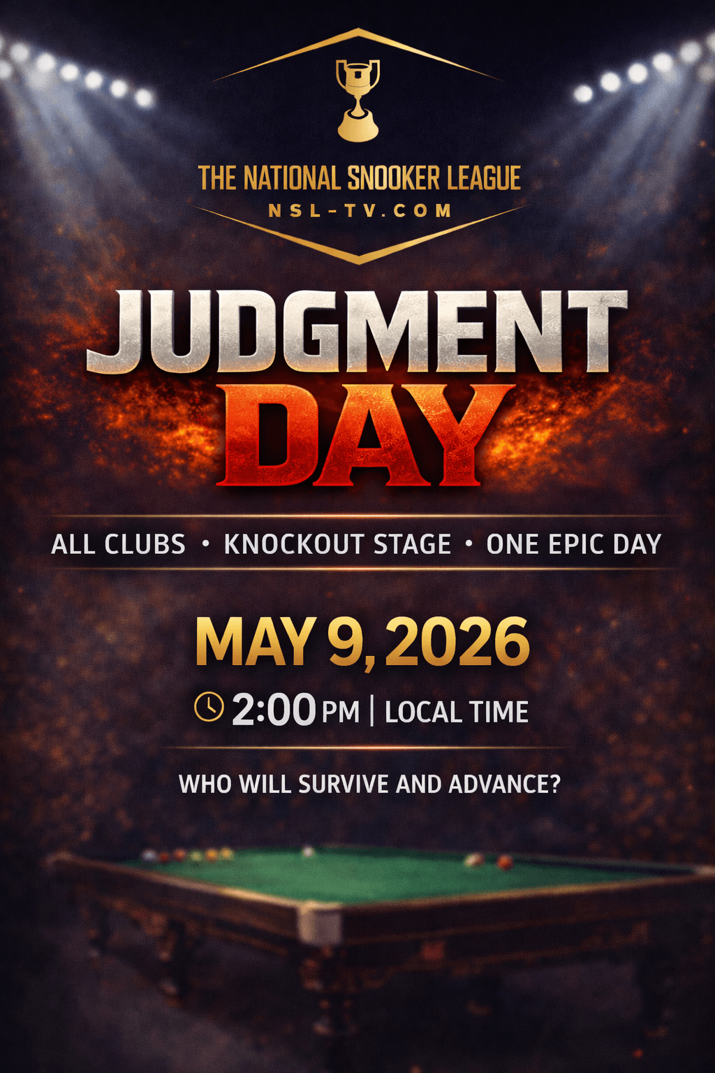 Judgment Day 2026 - May 9, 2.00pm local